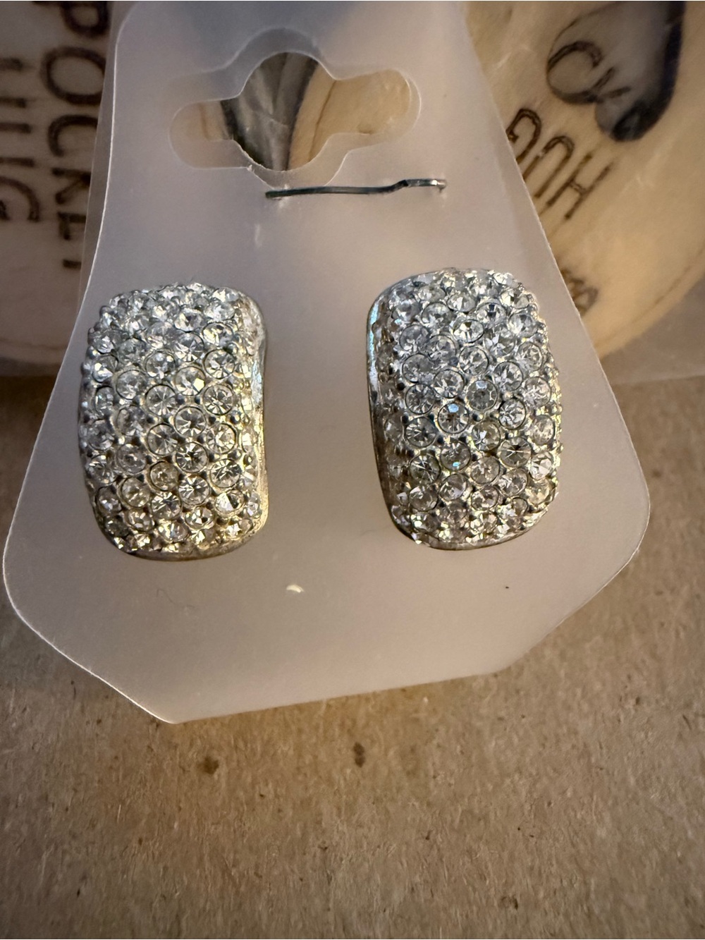 Vintage Roman pave rhinestone earring set